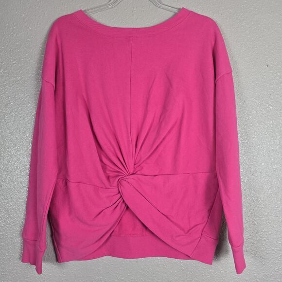 Socialite Sweaters - Socialite Front Knot Pullover Sweater Pink Size M